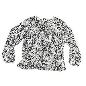 NWT Loft Multicolor Women's Blouse Size 12 Full Back Zip Long Sleeve Flared